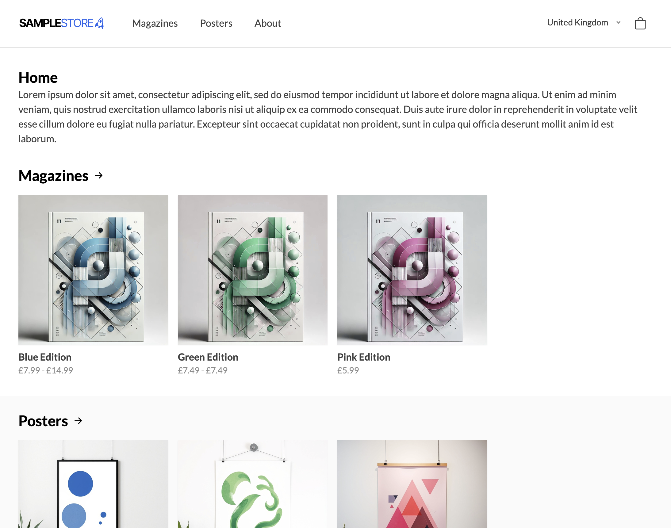 Rescope Commerce Demo Store Homepage